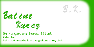 balint kurcz business card